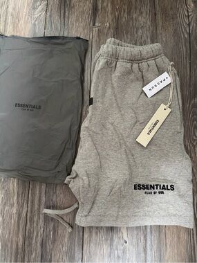 Essentials Men's Heather Gray Athletic Sweat Shorts